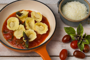 MINI RAVIOLI DE QUEIJO BRIE E PERA